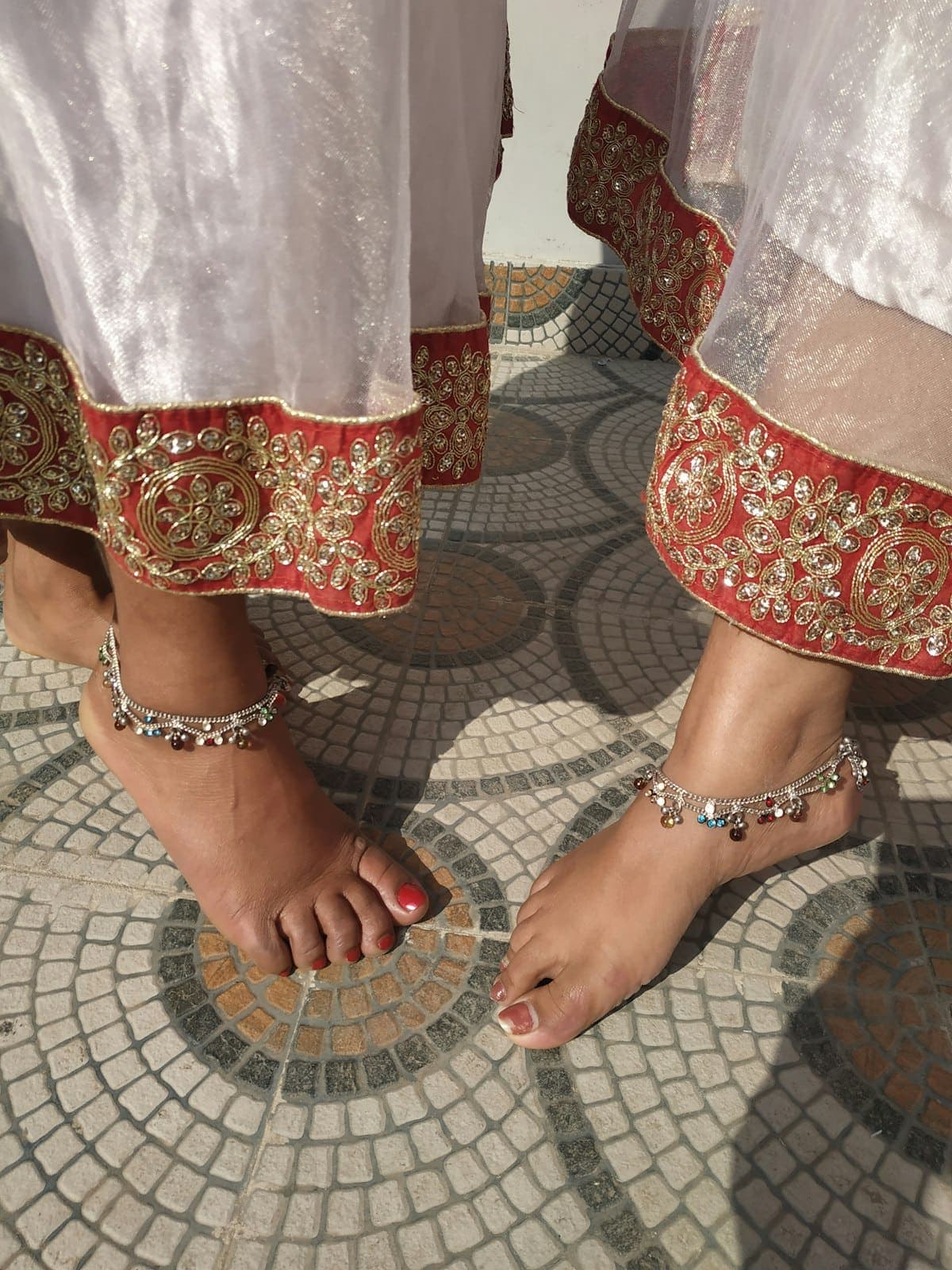 Ghungroo Payal Pair in silver tone